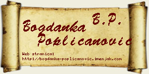 Bogdanka Popličanović vizit kartica
